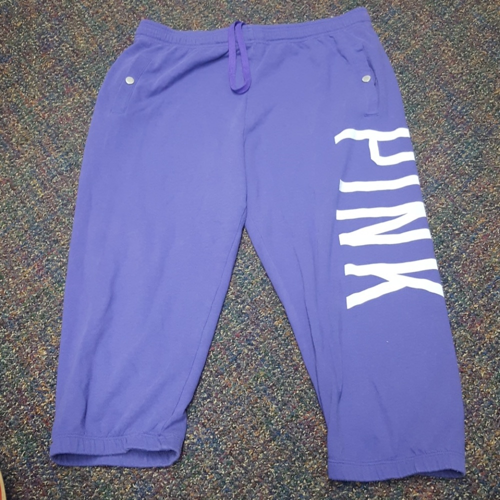 PiNK Capri joggers size medium purple!